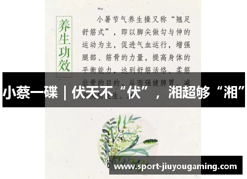 小蔡一碟｜伏天不“伏”，湘超够“湘”